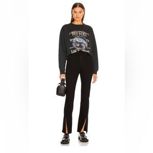 Teagan High Rise Vented Straight in Dark Vinyl